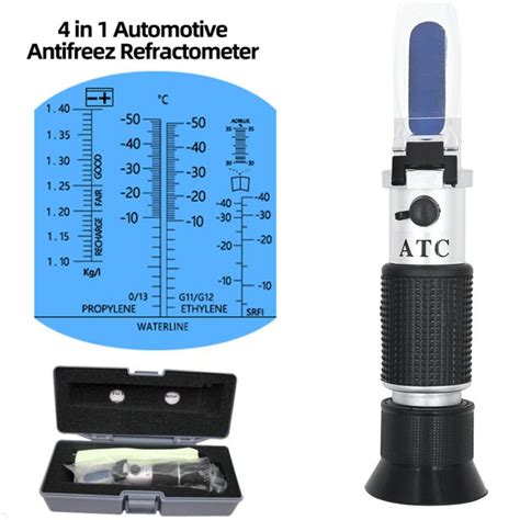 a refractometer tests the __________ of the coolant.|coolant fan test.